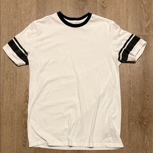 Forever 21 Men’s White-Black Striped Sleeves (Small)